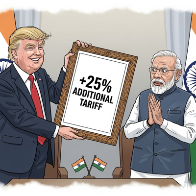 2025年8月7日(木曜日) 1ページ インドの関税の話題